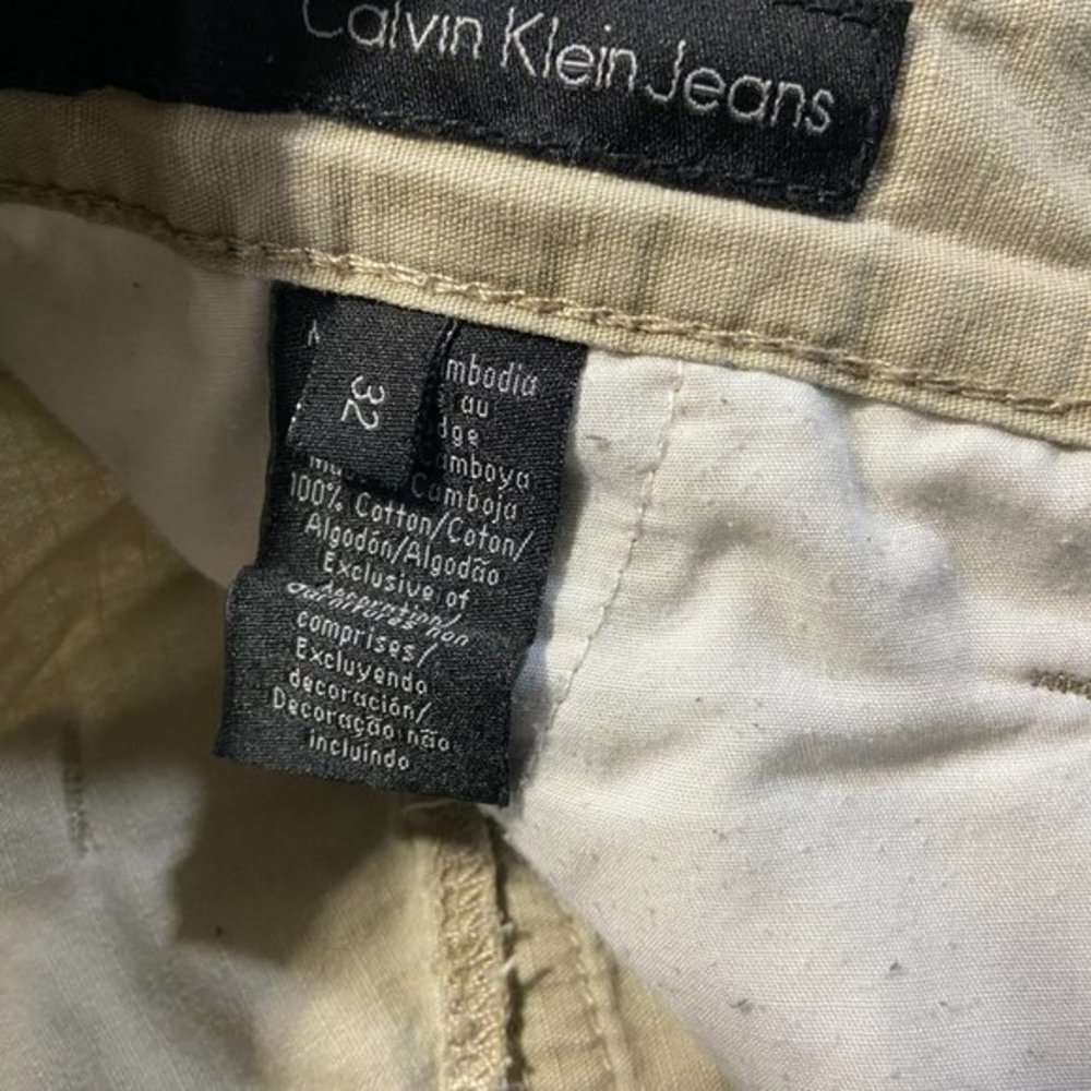 Calvin Klein Beige‎ Cotton Cargo Shorts Men's 32 Waist - Picture 4 of 5